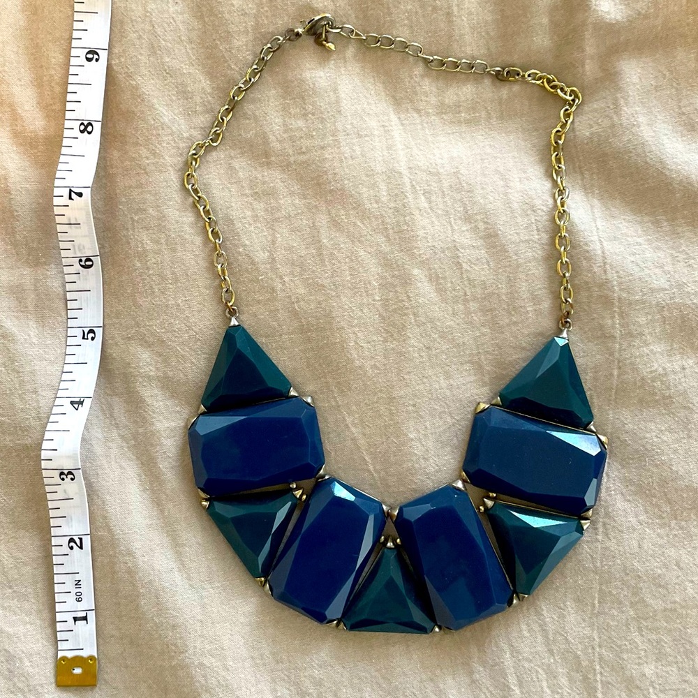 Blue and green statement necklace